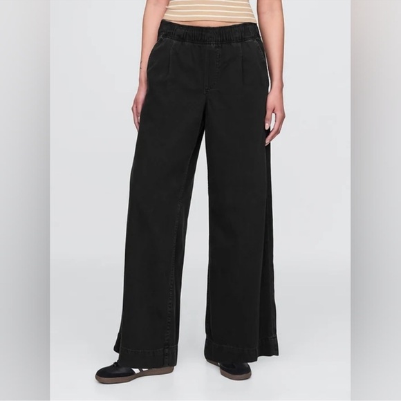 NWT! GAP Black Mid Rise Knit Easy Baggy Jeans - Picture 3 of 7